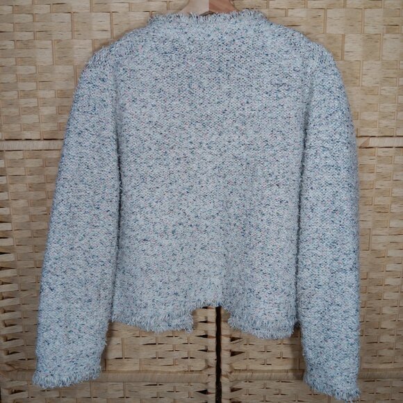 The Fold London Varena Tweed Knit Open Cardigan Cotton Viscose Metallic Speckled - Picture 5 of 15